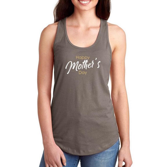 Mothers Day Brush Text Racerback Tank Women -Image by Shutterstock, Female Medium