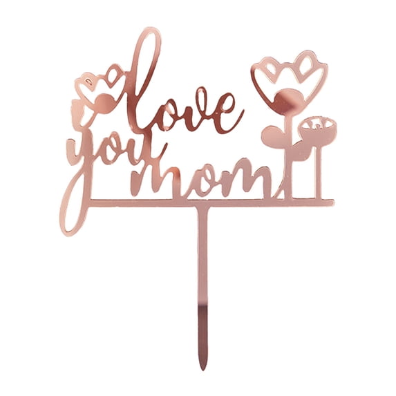Mothers Day Cake to pper, Ngxiha 12 Pcs Mothers Day to ppers to Best Mom, Happy Mothers Day, Mom Birthday Party Decorations Rose Gold Glitter Cake Decoration Picks Sticks for Mom