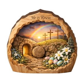 Mothers Day Card He Is Risen Easter Decor Empty Tomb Resurrection Scene And Decoration Set For Tray Nativity Tray Shelf Decor