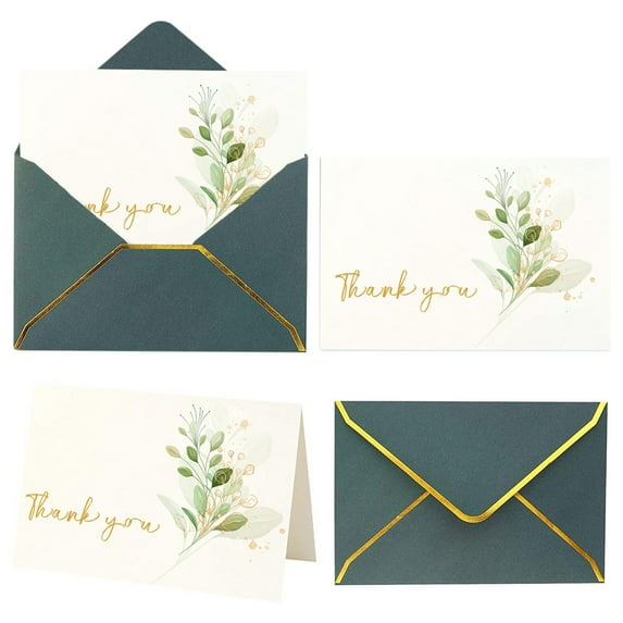 Mothers Day Cards Heavy Duty Thank You Cards with Envelopes - Gold Notes Baby Shower Wedding Small Business Graduation Funeral Bridal