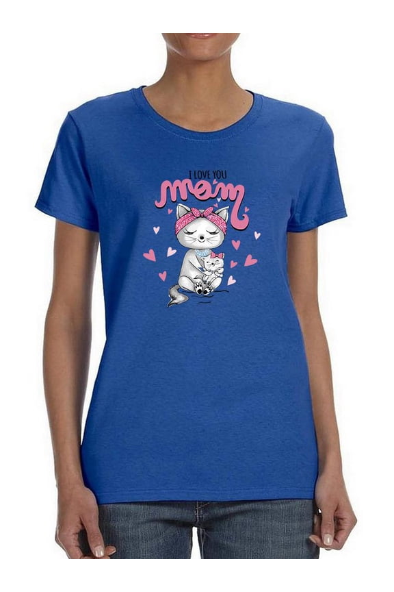 Mothers Day Cat And Kitten Shaped T-Shirt Women -Image by Shutterstock, Female Small