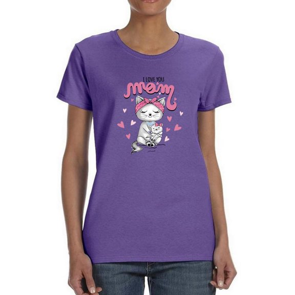 Mothers Day Cat And Kitten Shaped T-Shirt Women -Image by Shutterstock, Female XX-Large