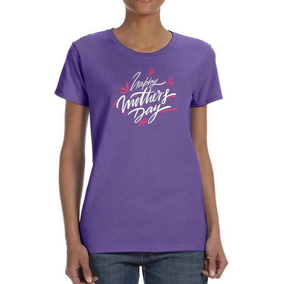 Mothers Day Cheerful White Shaped T-Shirt Women -Image by Shutterstock, Female Small
