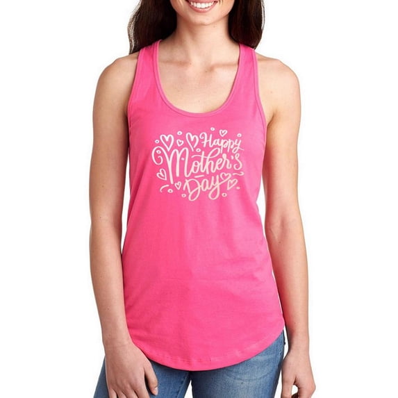 Mothers Day Cluttered Text Racerback Tank Women -Image by Shutterstock, Female Medium
