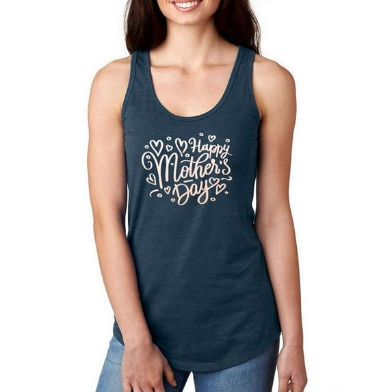 Mothers Day Cluttered Text Racerback Tank Women -Image by Shutterstock, Female Medium