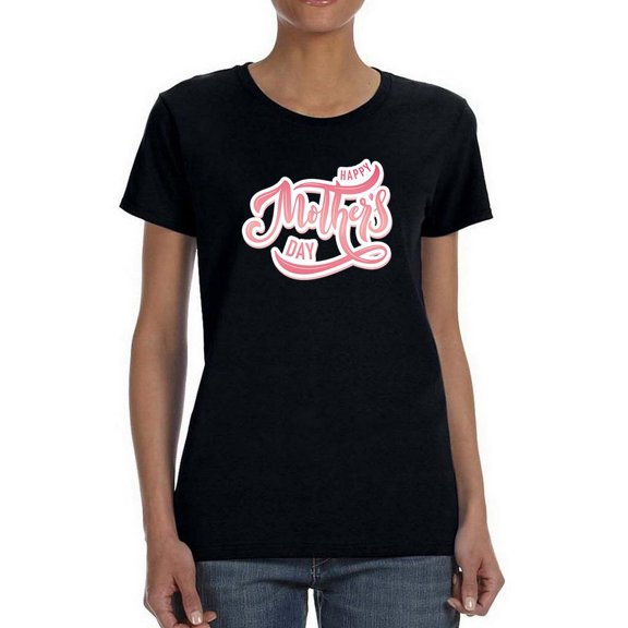 Mothers Day Curly Text Shaped T-Shirt Women -Image by Shutterstock, Female XX-Large