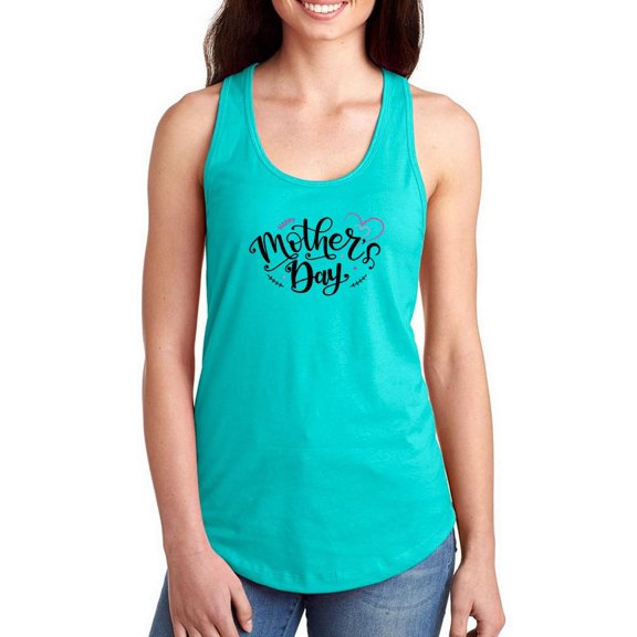 Mothers Day Cute Text Heart Racerback Tank Women -Image by Shutterstock, Female x-Small