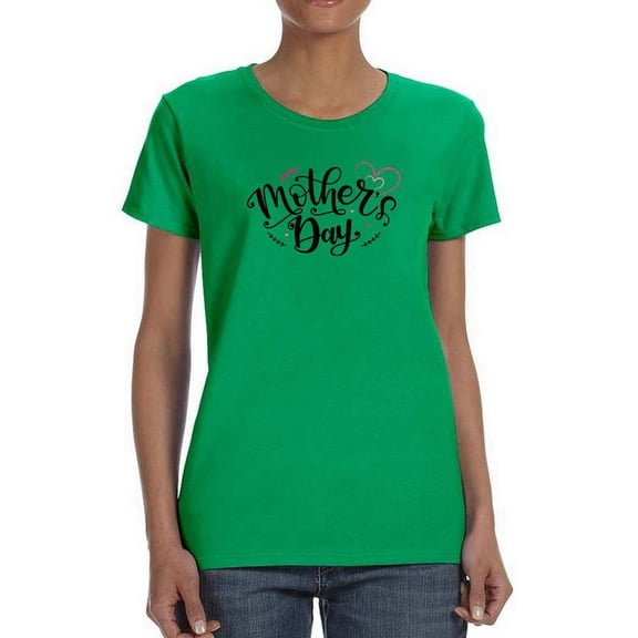 Mothers Day Cute Text Heart Shaped T-Shirt Women -Image by Shutterstock, Female Large