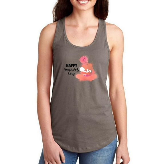 Mothers Day Feeding Baby Racerback Tank Women -Image by Shutterstock, Female Small