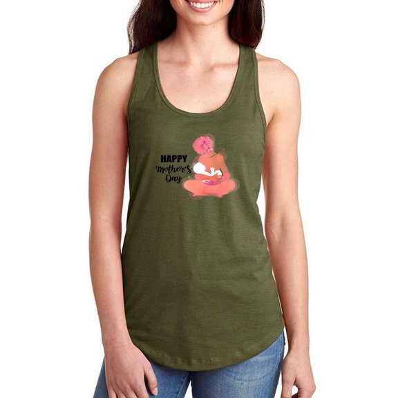 Mothers Day Feeding Baby Racerback Tank Women -Image by Shutterstock, Female XX-Large