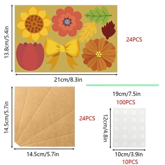 Mothers Day Flower Card Craft Kit for Kids, Flower Card Making Kit with Greeting Cards Stickers Envelopes Set Gifts for Classroom School Activities