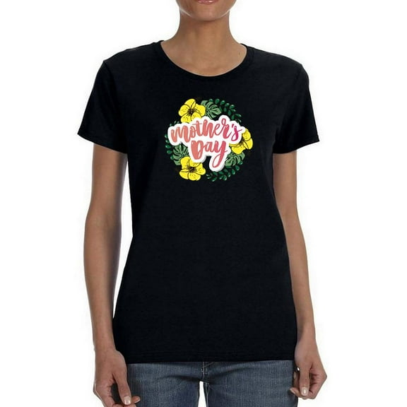 Mothers Day Flower Garland Shaped T-Shirt Women -Image by Shutterstock, Female 3X-Large