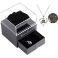 thumbnail image 1 of Mothers Day Flower Gifts for Her, Preserved Real Flower Rose with Silver-Tone Heart Necklace I Love You in 100 Languages Gift Set, Enchanted Flower Rose Gifts, Red, 1 of 1
