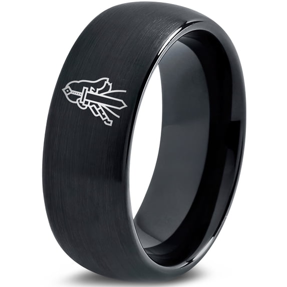 Mothers Day Gamer Metallic Black Tungsten Couples Rings Birthday Girl Womens Wedding Bands