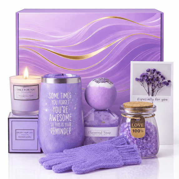 Mothers Day Gift ,Christmas, Valentine's Day Gifts for Women, Mom, Wife, Girlfriend, Sister.- Lavender Spa Gift Basket Set