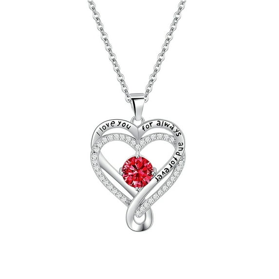 Mothers Day Gift, Jewelry for Women Wife Infinity Heart Birthstone I Love You Necklace Anniversary Women Necklaces for Her Wife Birthday Gift Ideas, Birthday Present for Girlfriend Mom Daughter