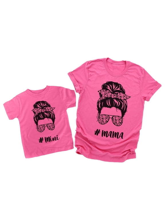 Mothers Day Gift Matching Shirts Mother and Daughter Mommy and Me T Shirts Mama Shirt Pink Large