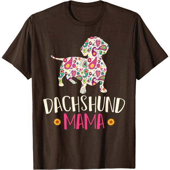 Mothers Day Gift Wiener Mom Weenie Dog Vintage Dachshund Unisex T-Shirt for Men Women Kids Toddler,Dark Chocolate Color,Size XL