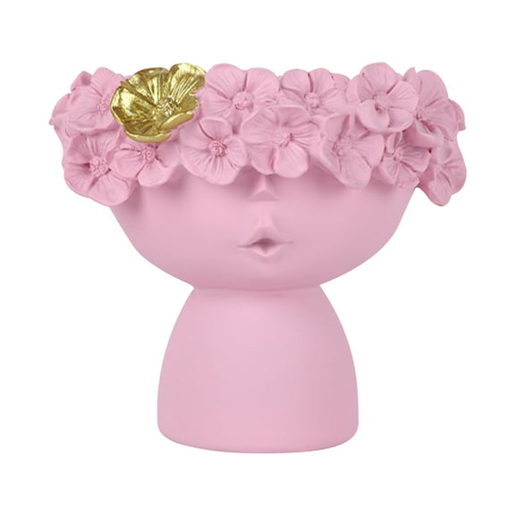 Mothers Day Gifts Chmadoxn Mothers Day Gifts for Mom Cute Flower Wreath Girl Vases Crown Doll Head Container Planter Resin Mothers Day Decorations