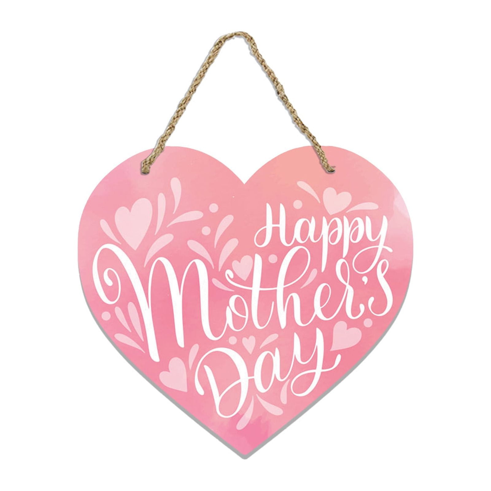 Happy Mother’s Day ハートリース　30cm ピンク Mothers Day Gifts Chmadoxn Mothers Day Gifts for Mom Front Door