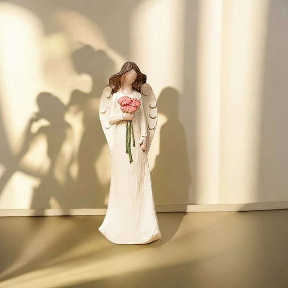 Mothers Day Gifts Clearance! 1Pc Girl Flower Fairy Angel Ornament Resin Statue Art Craft for Bookshelf Home Living Room Office Desk Decor Room Tabletop Display Entryway Decor Winter Christmas New