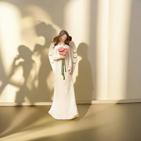 Mothers Day Gifts Clearance! 1Pc Girl Flower Fairy Angel Ornament Resin Statue Art Craft for Bookshelf Home Living Room Office Desk Decor Room Tabletop Display Entryway Decor Winter Christmas New