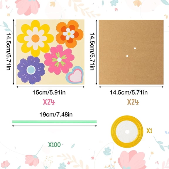 Mothers Day Gifts Clearance! Flower Bouquet Craft Kit 24Pcs Mother'S Day Flower Bouquet Craft for Kids Make Your Own Flower Bouquet Teacher Appreciation Week Diy Craft School Classroom