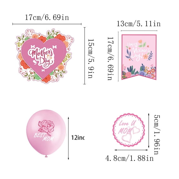 Mothers Day Gifts Clearance! Happy Mother'S Day Balloon Set Decoration Mother’S Day Banners Cake Toppers for Mother'S Day Party Hot Glitter Happy Mother'S Day Banner Cake Topper Mother'S Day Balloons