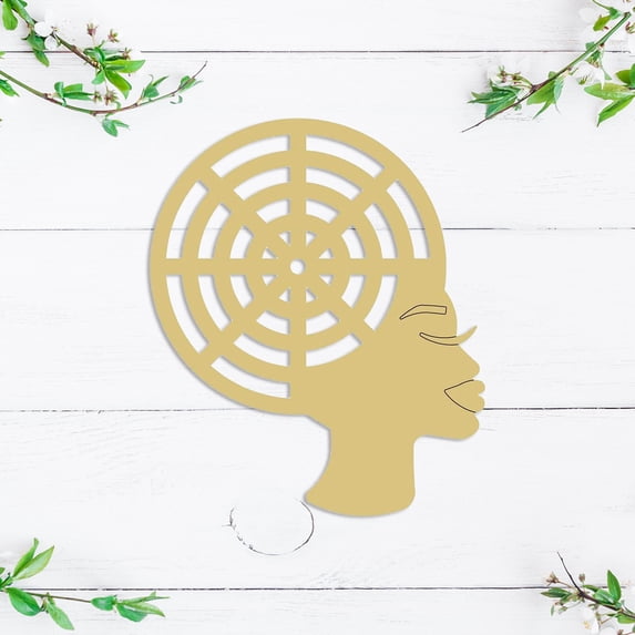 Mothers Day Gifts Clearance! Mother'S Day Diy Wooden Crafts Template Woman Head Wreath Silhouette Template