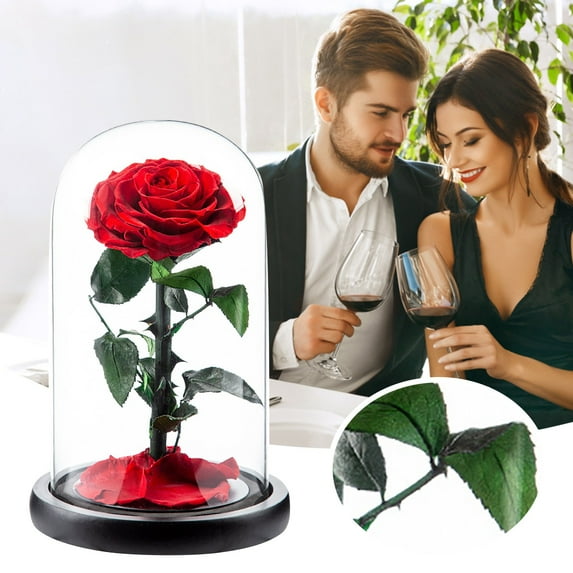 Mothers Day Gifts Clearance! Roses Gift for Her Birthday Gifts for Women Colorful Artificial Flower Rose Gift Light up Rose in a Glass Dome Mom Gifts Unique Love Gifts for Mom Women Mom Gift For