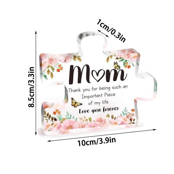 Mothers Day Gifts,Cute Engraved Acrylic Block Puzzles Piece - Adorable Mom Gift from Son,Daughter,Fun Christmas,Mothers Day, Birthday Gift Idea for Mom,Fancy Decoration Piece for Home