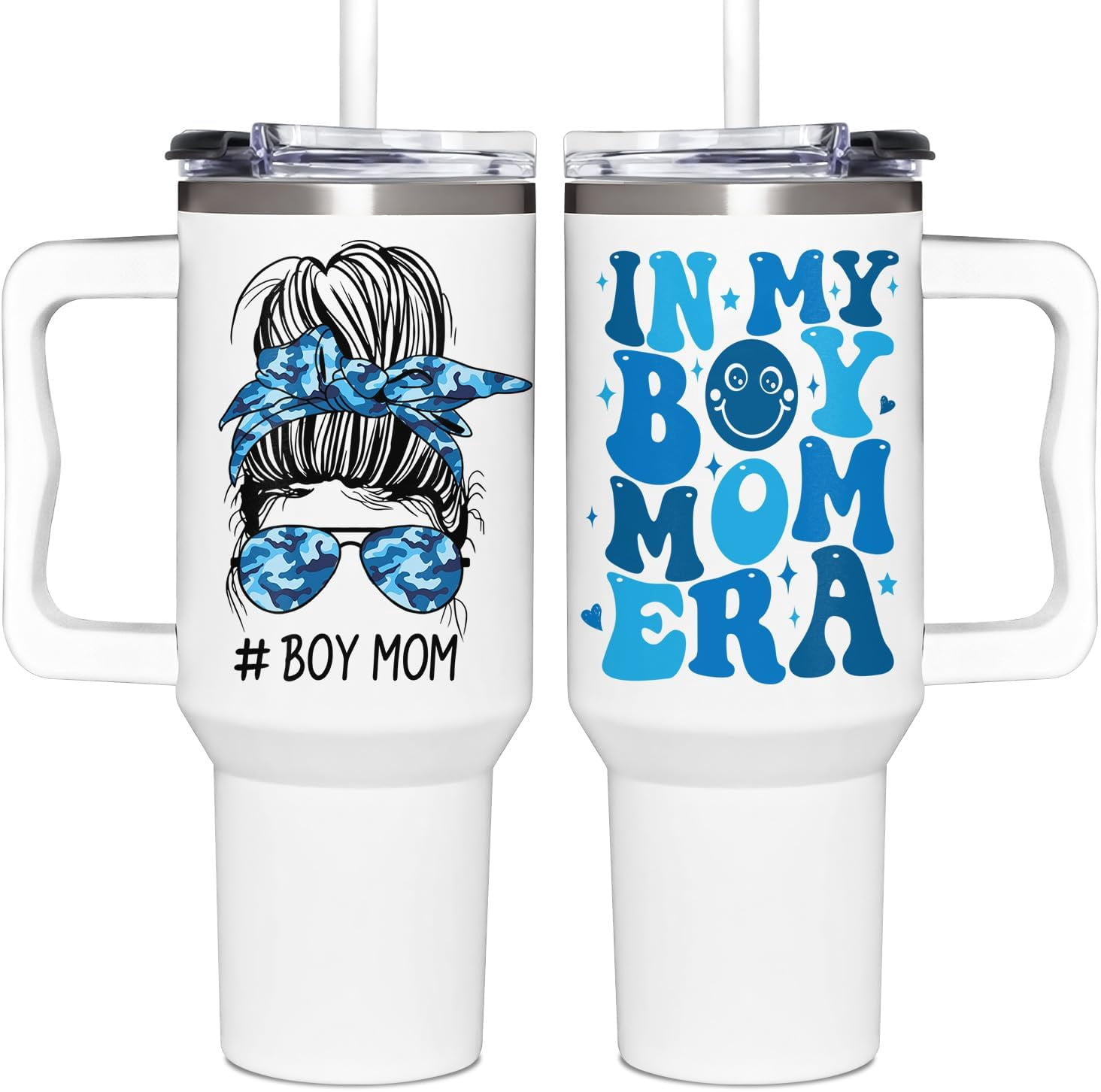 Mothers Day Gifts For Boy Mom, Boy Mom Gifts, Era - In My Boys Moms Era - Funny Tumbler 40oz With Handle