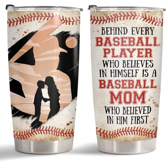 Mothers Day Gifts For Mom From Son, Baseball Player Baseball Mom Tumbler with Lid 20 oz, Baseball Mom Coffee Mug, Mom Gifts, Birthday Gifts for Women