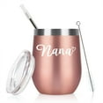 thumbnail image 1 of Mothers Day Gifts for Grandma, Nana Gifts Stainless Steel Insulated Wine Tumbler, Christams Birthday Gifts for Grandma Gigi Grandmother Granny New Grandma from Grandchildren(12oz, Rose Gold), 1 of 6