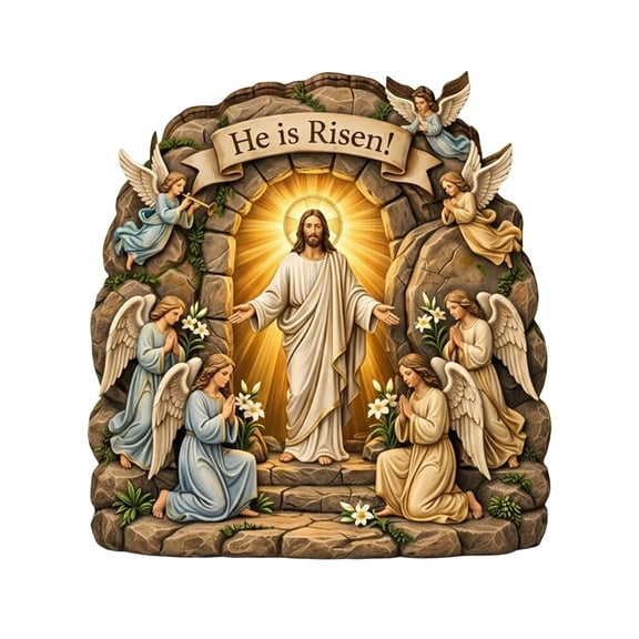 Mothers Day Gifts He Is Risen Easter Decor Empty Tomb Resurrection Scene And Decoration Set For Tray Nativity Tray Shelf Decor