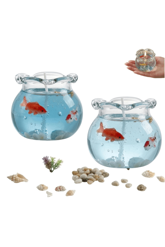 Mothers Day Gifts,Mini Candles,Bubble Candle,Mini Fish Tank,Aesthetic Home Decor Handmade Gel Wax,Bubble Fish Tank Candle,Desktop Office Ornament,Scented Ocean Theme,Creative Art Piece