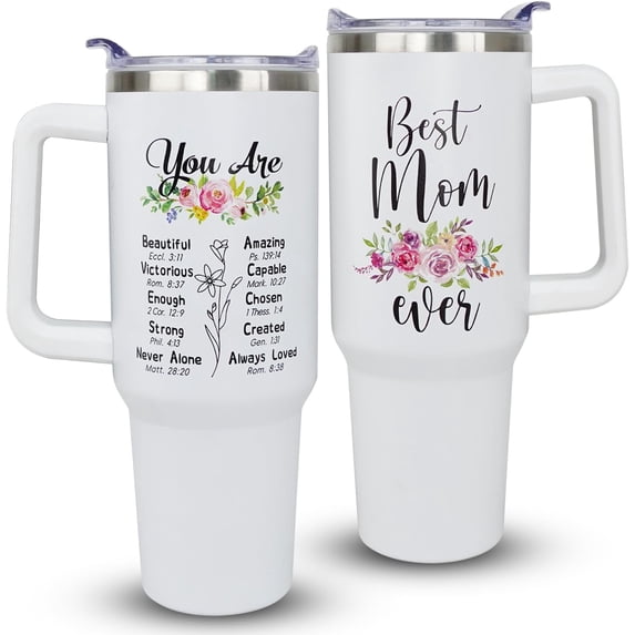 Mothers Day Gifts for Mom from Daughter Son - Best Mom Ever 40oz Tumbler With Handle- Best Mom Gifts Mom Birthday gifts, Christmas Gifts for Mom Mom Gifts for Birthday Best Mom Gifts