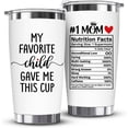 thumbnail image 1 of Mothers Day Gifts for Mom from Daughter, Son, Kids Funny Mom Gift Mama Coffee Cup My Favorite Child Gave Me This Cup Birthday Mothers Day Christmas Gift Idea 20oz Stainless Steel White Tumbler, 1 of 6