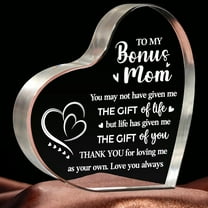 Mothers Day Gifts for Mom Gifts for Bonus Mom, Step Mom Mothers Day Gifts, Birthday Gifts For Mom Present for Step Mother - 3.9x3.9 Acrylic Decorative Sign for Mom from Daughter Son