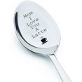 thumbnail image 1 of Mothers Day Gifts Mom I Love You A Latte Spoon For Coffee Loving Moms Engraved Stainless Steel Spoon, 1 of 4