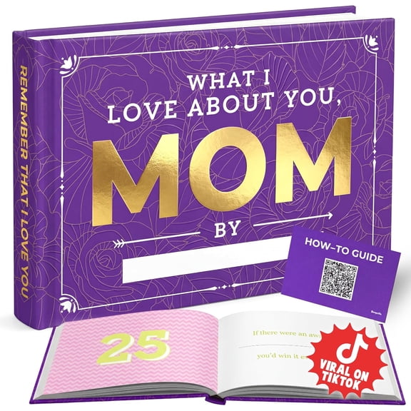 Mothers Day Gifts for Mom - What I Love About You Sentimental Book to Fill Out from Daughter Son Personalized Hardcover Keepsake in Blank Journal 2026