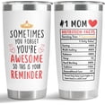 thumbnail image 1 of Mothers Day Gifts for Mom, Youre Awesome Mom Tumbler with Lid, 20oz Stainless Steel Vacuum Insulated Nutrition Facts Mug for Women, Momma Birthday Gifts from Daughter Son Husband, 1 of 1