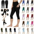 thumbnail image 1 of Mothers Day Gifts! QATAINLAV Capri Pants for Women Bootcut Yoga Cropped Pants with Pockets High Waisted Side Slits Leggings Casual Work Pants Light Blue L, 1 of 10