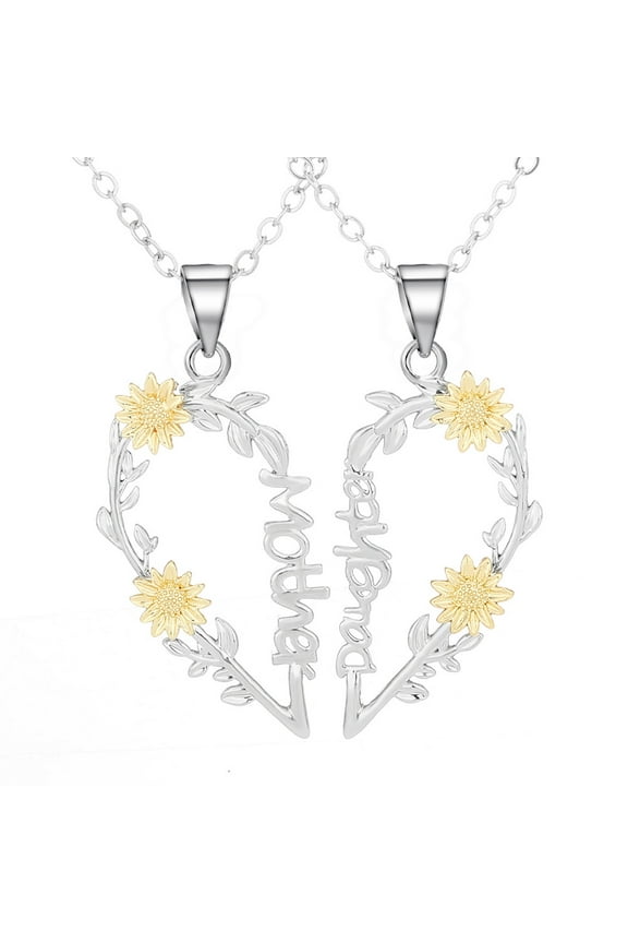 Mothers Day Gifts S925 Sterling Silver Mother Daughter Granddaughter Family Heart Pendant Necklace Jewelry from Dad Mom Grandmother Son Birthday