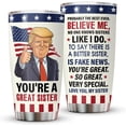 thumbnail image 1 of Mothers Day Gifts for Sister, Funny Sister Gifts, You''re A Great Sister Tumbler with Lid 20 oz Stainless Steel, President Coffee Mug, Birthday Gifts for Sisters Sibling Cousin, 1 of 6