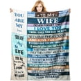 thumbnail image 1 of Mothers Day for Gifts Wife Birthday Gift from Husband to My Wife Blanket Wedding Anniversary Christmas Valentines Throw Blanket for Wife Women Presents Romantic Gifts for Her, 1 of 6
