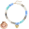 thumbnail image 1 of Mothers Day Gifts for Women, Resin Chunky Beaded Necklace, Minimalist Modern Boho Statement Necklace, Lightweight Adjustable Fashion Jewelry Accessories for Birthday Holiday Gift, 1 of 5