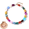 thumbnail image 1 of Mothers Day Gifts for Women, Resin Chunky Beaded Necklace, Minimalist Modern Boho Statement Necklace, Lightweight Adjustable Fashion Jewelry Accessories for Birthday Holiday Gift, 1 of 5