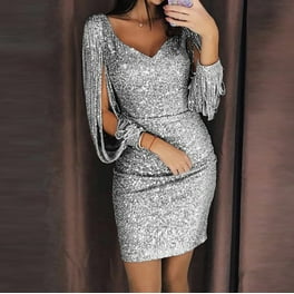 Deep V Sexy Sequined Stitching Bodycon Dress Deep V Sexy Sequined Stitching Bodycon Dress