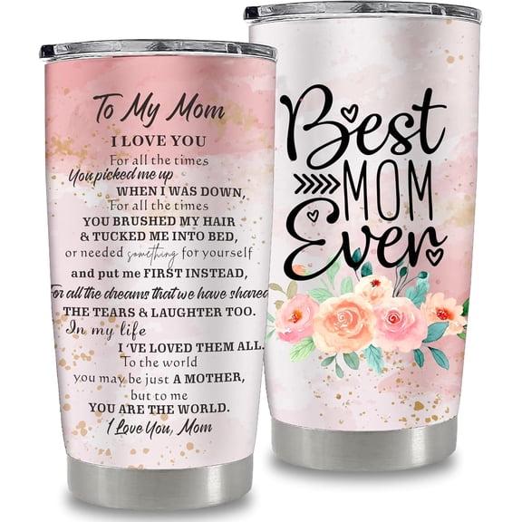 Mothers Day Gifts for Mama, Best Mom Ever, Mom Gifts from Daughter Son, Gift for Mother 20oz Coffee Tumbler, Mom Gift for Christmas Birthday